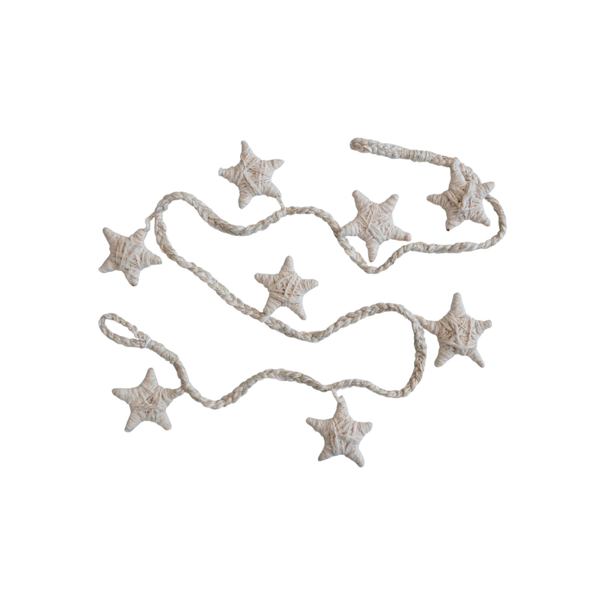 Hello Honey® 6ft. Natural Handmade Cotton Blend Star Garland